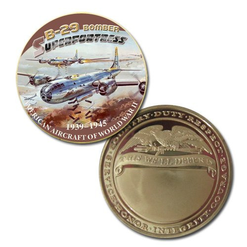 B_29 Superfortress Colorzied Printed Challeng Coin