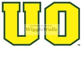 4 Inch UO University of Oregon Ducks Yellow Green O Logo Removable Wall Decal Sticker Art NCAA Home Decor 3 3 4 by 2 Inches