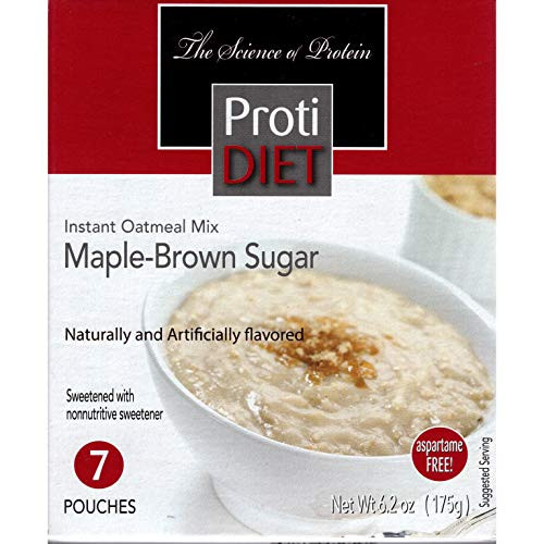 ProtiDiet Oatmeal _ Maple Brown Sugar _7 Box_ _ High Protein 15g _ Low Calorie _ Low Fat