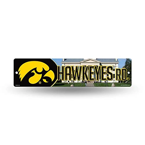 NCAA Rico Industries 16_Inch Plastic Street Sign Decor_ Iowa Hawkeyes