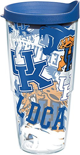 Tervis 1241351 NCAA Kentucky Wildcats All Over Tumbler with Lid, 24 oz, Clear