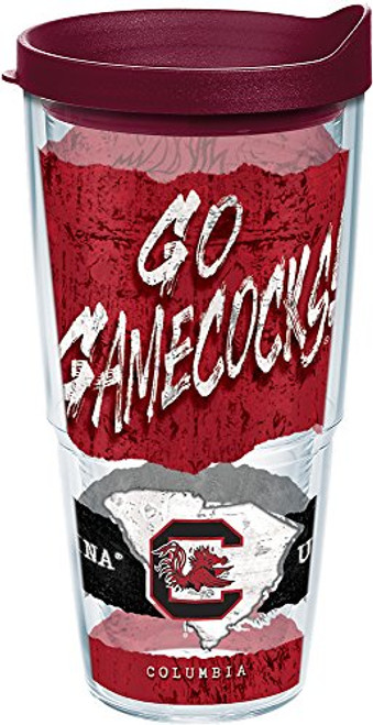 Tervis 1262605 South Carolina Gamecocks College Statement Insulated Tumbler with Wrap and Maroon Lid, 24 oz, Clear Tervis 1262605 South Carolina Gamecocks College Statement Insulated Tumbler with Wrap and Maroon Lid, 24 oz, Clear