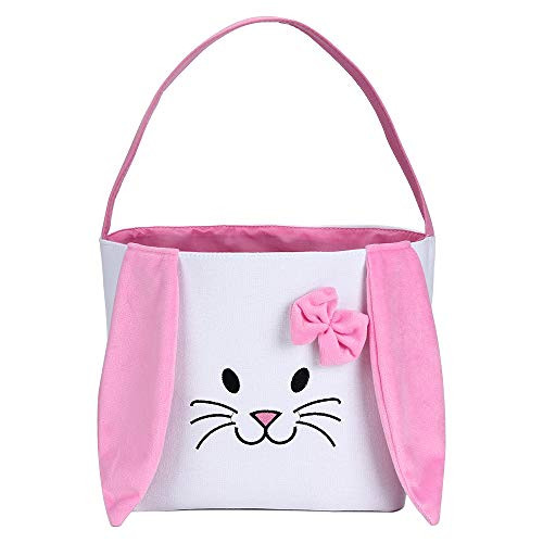 Bunny Easter Basket for Kids Easter Gift Bags Personalized Eggs Hunt Bag with Fluffy Ears_Bunny Tote Bag Candy and Gifts Carry Bucket Easter Decorations Bunny Easter Basket for Kids Easter Gift Bags Personalized Eggs Hunt Bag with Fluffy Ears_Bunny Tote Bag Candy and Gifts Carry Bucket Easter Decorations