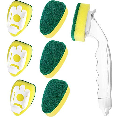1 Dish Wand and 7 Refill Replacement Heads_ Dish Brush_ Sponges for Dishes_ Sponges Dishwand Refill_ Dish Scrubber for Washing Bowl_ Pot_ and Sink 1 Dish Wand and 7 Refill Replacement Heads_ Dish Brush_ Sponges for Dishes_ Sponges Dishwand Refill_ Dish Scrubber for Washing Bowl_ Pot_ and Sink