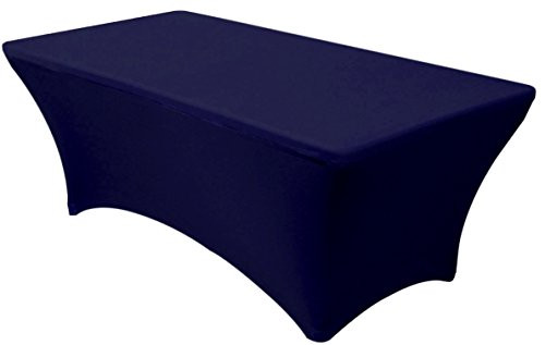 Banquet Tables Pro Navy Blue 8 ft. 30x96 Rectangular Fitted Stretch Spandex Tablecloth
