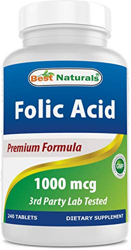 Best Naturals Folic Acid 1000 mcg _Vitamin B9__ 240 Tablets