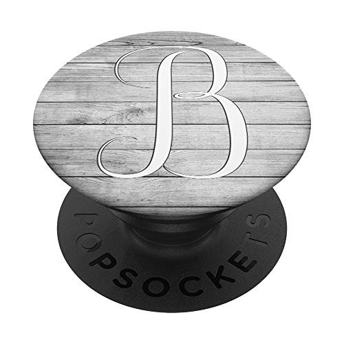 Silver White Letter B Initial Phone grip Vintage Gray Look PopSockets PopGrip Swappable Grip for Phones and Tablets Silver White Letter B Initial Phone grip Vintage Gray Look PopSockets PopGrip Swappable Grip for Phones and Tablets