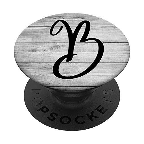 Black Pattern Initial Letter B On Vintage Gray Look PopSockets PopGrip Swappable Grip for Phones and Tablets Black Pattern Initial Letter B On Vintage Gray Look PopSockets PopGrip Swappable Grip for Phones and Tablets