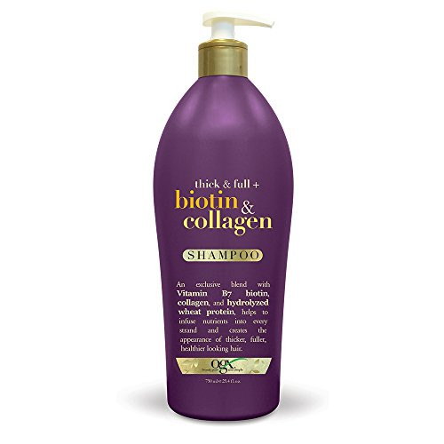 OGX Thick & Full Biotin & Collagen Shampoo, Salon Size 25.4 Ounce Bottle w/ Pump, Paraben Free, Sulfate Free, Sustainable Ingredients, Nourishing and Strengthening OGX Thick & Full Biotin & Collagen Shampoo, Salon Size 25.4 Ounce Bottle w/ Pump, Paraben Free, Sulfate Free, Sustainable Ingredients, Nourishing and Strengthening