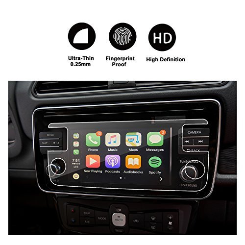 _2 PCS_ Screen Protector for 2018 Nissan Leaf ZE1 NissanConnect 7 inch  HD Crystal Clear Center in_Dash Navigation Touch PET Plastic High Clarity Anti_Glare Protective Film