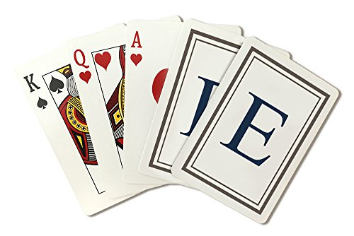 Monogram _ Estate _ Gray and Blue _ E _Playing Card Deck _ 52 Card Poker Size with Jokers_