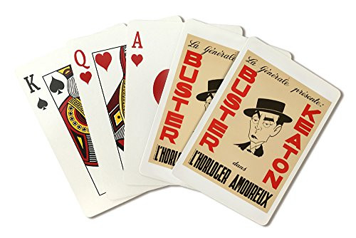 Buster Keaton _ L'Horloger Amoureux Vintage Poster France c. 1934 _Playing Card Deck _ 52 Card Poker Size with Jokers_ Buster Keaton _ L'Horloger Amoureux Vintage Poster France c. 1934 _Playing Card Deck _ 52 Card Poker Size with Jokers_