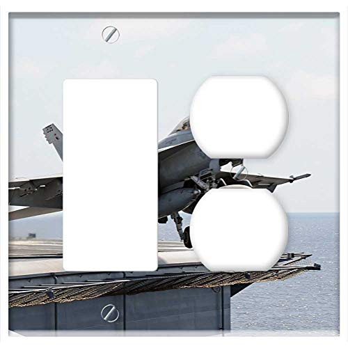2_Gang_ Rocker GFCI Outlet Combination Wall Plate Cover _ Aircraft Jet Military F_18 Super Hornet 3 2_Gang_ Rocker GFCI Outlet Combination Wall Plate Cover _ Aircraft Jet Military F_18 Super Hornet 3