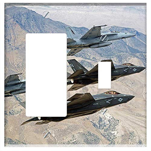 Rocker GFCI Toggle Combination Wall Plate Cover _ Military Jets Flight Flying F_35 Fighter Airplanes Rocker GFCI Toggle Combination Wall Plate Cover _ Military Jets Flight Flying F_35 Fighter Airplanes