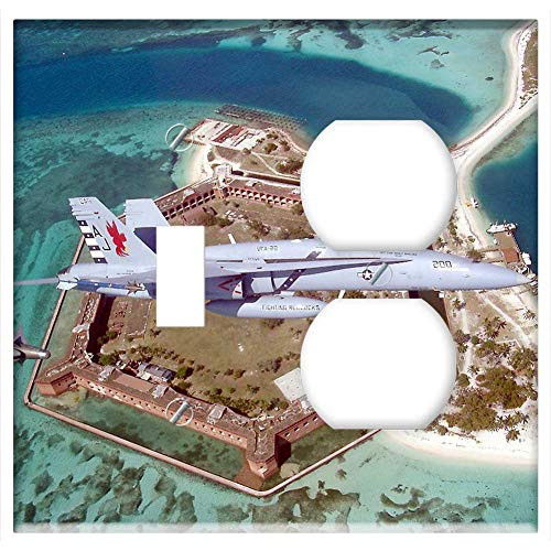 2_Gang_ Toggle Outlet Combination Wall Plate Cover _ Fort Jefferson Florida F A_18 Jet Fighter 2_Gang_ Toggle Outlet Combination Wall Plate Cover _ Fort Jefferson Florida F A_18 Jet Fighter
