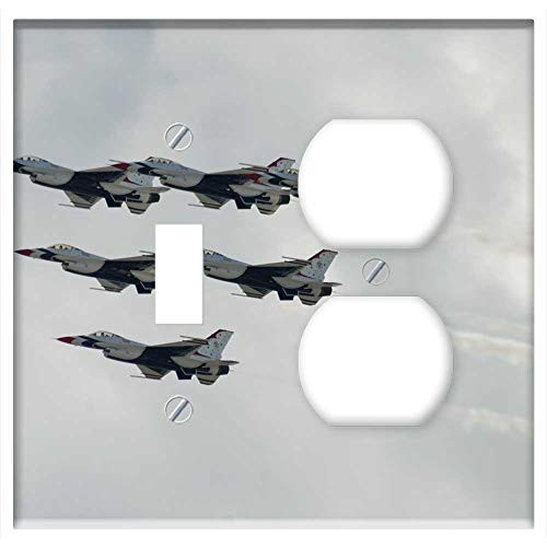 2_Gang_ Toggle Outlet Combination Wall Plate Cover _ Air Force Thunder Birds Air Show F_16 Jets 2_Gang_ Toggle Outlet Combination Wall Plate Cover _ Air Force Thunder Birds Air Show F_16 Jets