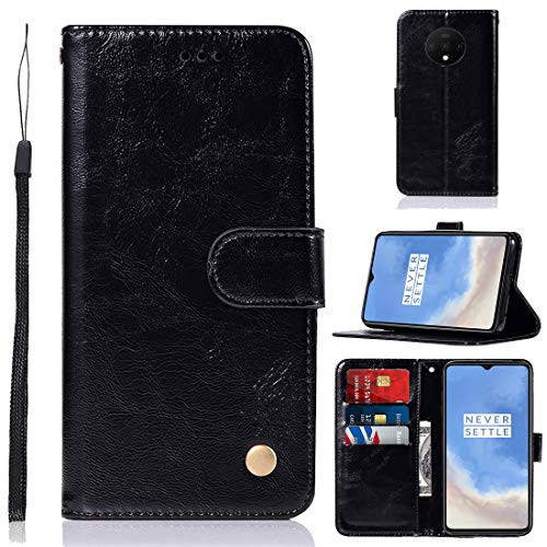 J and H OnePlus 7T Case_ OnePlus 7T Wallet Case_ Vintage PU Leather Case with Magnetic Closure for 6.55'' OnePlus 7T