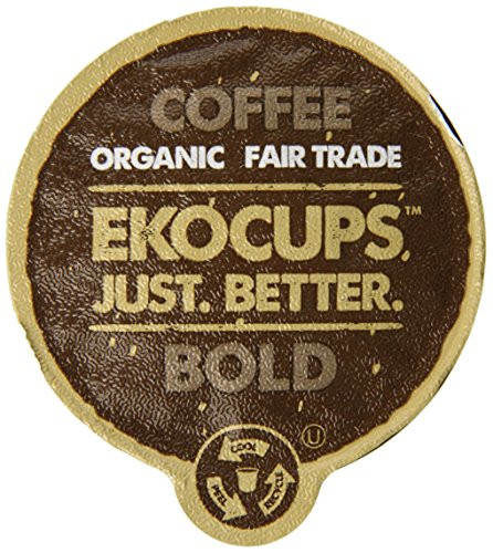 EKOCUPS Artisan Organic Bold Coffee, Dark roast, in Recyclable Single Serve Cups for Keurig K-cup Brewers, 40 count