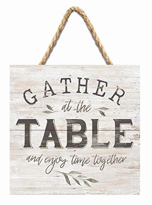 P. Graham Dunn Gather at The Table Rustic Whitewash 7 x 7 Inch Wood Pallet Wall Hanging Sign P. Graham Dunn Gather at The Table Rustic Whitewash 7 x 7 Inch Wood Pallet Wall Hanging Sign