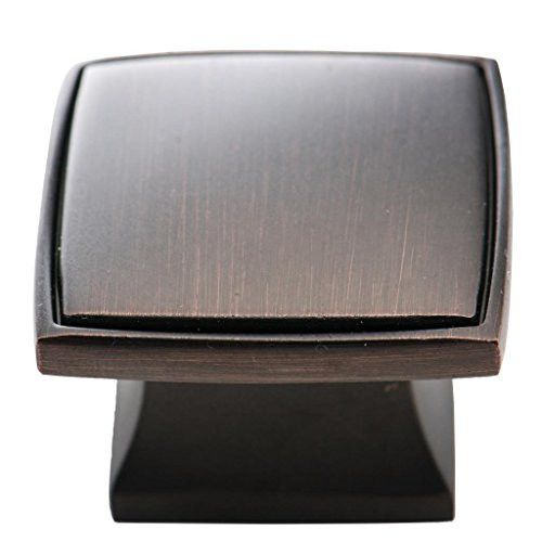 Southern Hills Oil Rubbed Bronze Cabinet Knobs - Pack of 5 - Square Cabinet Knobs - Kitchen and Vanity Cupboard Drawer Pulls SH0217-ORB-5