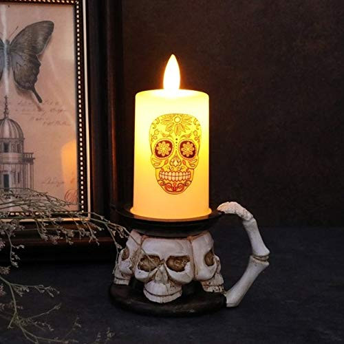 huoguo Halloween LED Candle Lights Flameless Flickering Candle Light Electronic Tea Light Halloween Decoration Lamp _Color   B_