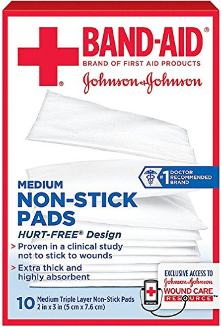 BAND_AID First Aid Non_Stick Pads_ Medium_ 2 in x 3 in_ 10 ea _Pack of 4_ BAND_AID First Aid Non_Stick Pads_ Medium_ 2 in x 3 in_ 10 ea _Pack of 4_