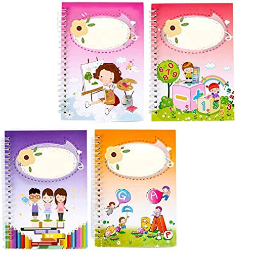 BEIUFRHOWQ Kids Magic Writing Board_Reusable Magic Writing Paste Children_Be Reused Handwriting Copybook Set Magic Calligraphy_Tracing Book Calligraphic Letter Writing Easels _Style B_Without Pen__