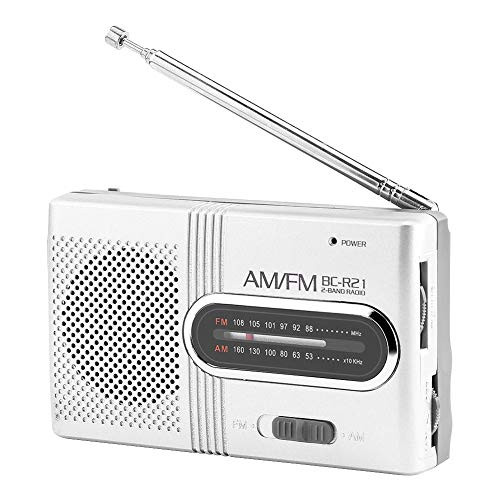 Richer_R Portable AM FM Mini Radio_Universal Portable AM FM Mini Radio Stereo Speakers Receiver Music Player Fm Radio with Telescopic Antenna Built_in Speaker