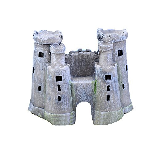 Qinlee Micro Castle Fairy Garden Miniature Ornaments Kit for DIY Dollhouse Decor Moss Mini Landscape Ornament Fairy Garden Figurine Bonsai DIY Craft_Grey_