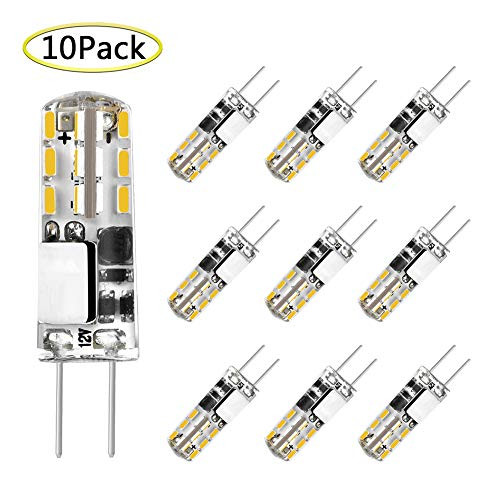 G4 LED Bulb, Mini Dimmable 1.5W G4 Bulb Equivalent to T3 G4 Halogen Bulb 10W, AC/DC 12V 150LM Daylight White 6000K G4 Bi-Pin JC Type LED Light Bulb (10 Pack)