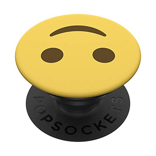 Emoji Upside_Down Face Cute Smile Joking Smiley Happy Text PopSockets PopGrip  Swappable Grip for Phones  and  Tablets