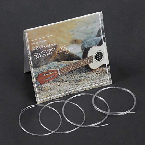 Sixinu IRIN U103 Ukulele Strings Clear Nylon B_F_D_A for 21 23 26 Inch Stringed Instrument