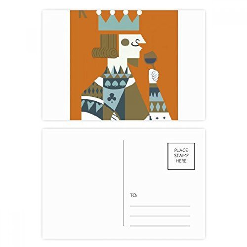 Playing Cards K Illustration Pattern Postcard Set Birthday Mailing Thanks Greeting Card