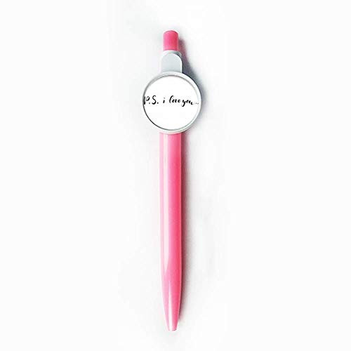P.S. I Love You Quote Handwrite Rollerball Tip Blue Retractable Pen Write Stationery