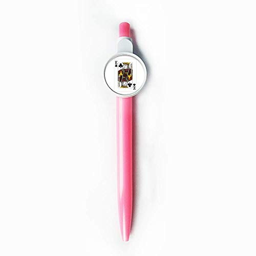 Club K Playing Cards Pattern Rollerball Tip Blue Retractable Pen Write Stationery