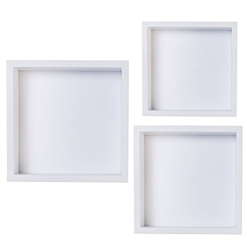Burnes of Boston Set of 3 Floating Wall Cube Shelves in White