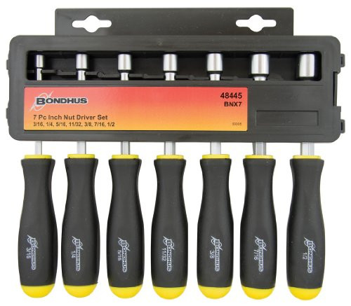 Bondhus 48445 Hollow Shaft Nut Driver, 7 Piece