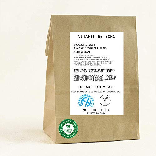 Vitamin B6 _Pyridoxine_ 50mg 60 Tablets Vegetarian  and  Vegan Friendly High Strength