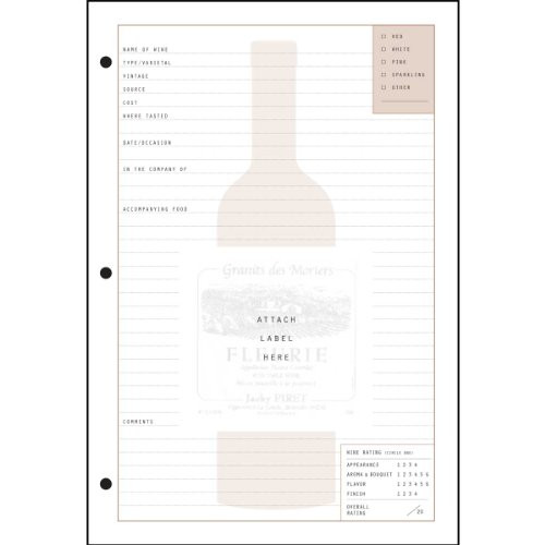Oenophilia Wine Dossier Tasting Notes - 48 Sheet Refill