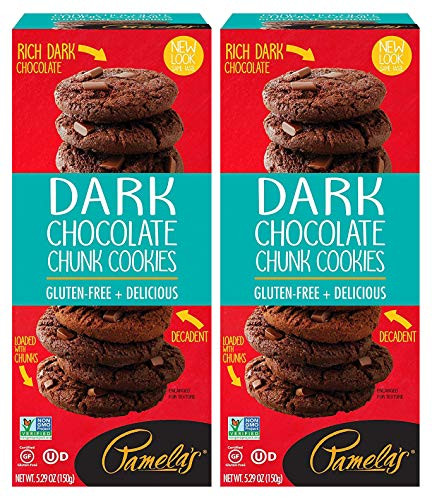 Pamela's Dark Chocolate Chunk Traditional Cookies_ 5.29 OZ_ Pack of 2