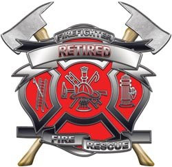 Retired Firefighter Fire Rescue Decal _ 2 inch  h _ REFLECTIVE