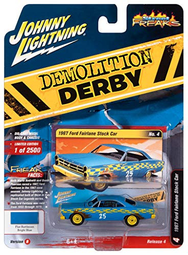 Johnny Lightning 1 64 Street Freaks Ver B 1967 Ford Fairlane Stock Car Blue