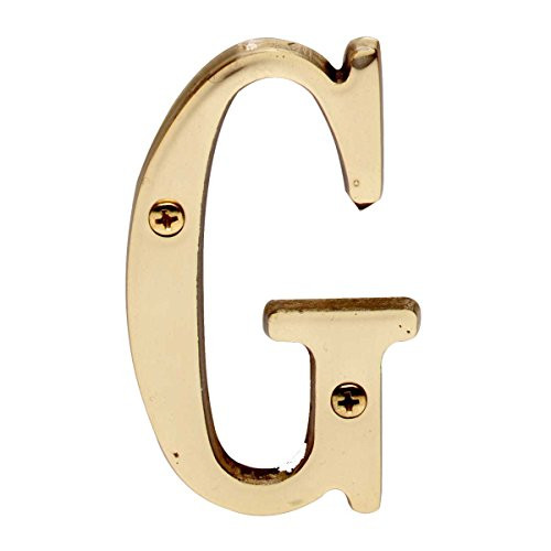 Letter inch G inch  House Letters Solid Bright Brass 3 inch  _ Renovator's Supply