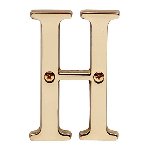 Letter inch H inch  House Letters Solid Bright Brass 3 inch  _ Renovator's Supply