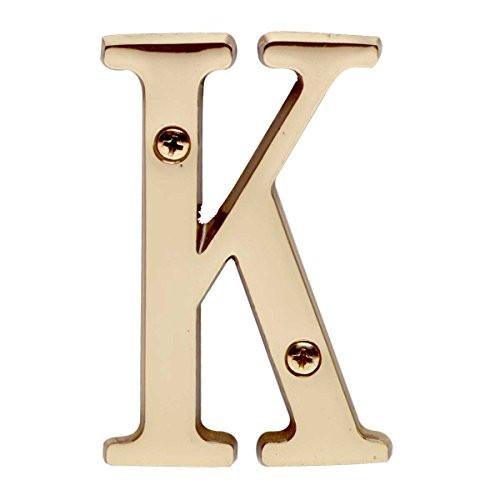Letter inch K inch  House Letter Solid Bright Brass 3 inch  _ Renovator's Supply