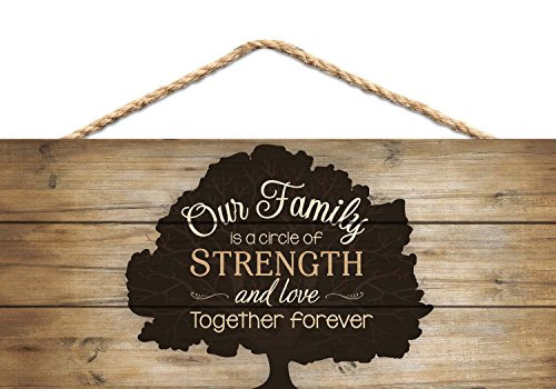 P. Graham Dunn Our Family Circle Love Strength Forever 5 x 10 Wood Plank Design Hanging Sign