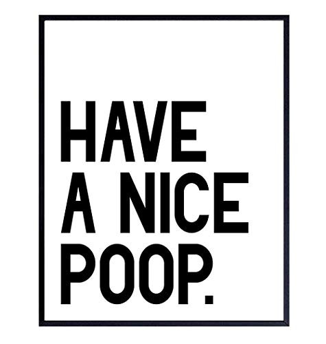 Funny Bathroom Art Print Typography _ Humorous Home Decor for Bath _ Unframed _ 8x10 _ Have a Nice Poop