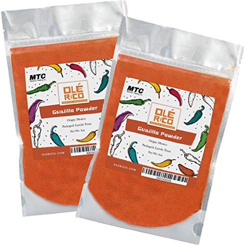 Guajillo Chile Powder 2 Pack _8 oz_ _ Pure Ground Chili Natural Seasoning Made From Dried Guajillo Peppers _ Mild To Medium Heat_ Great for Mexican Recipes_ Packaged In Resealable Bag by Ole Rico