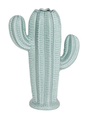 Creative Co-op Medium Stoneware Cactus Shaped Vase with Matte Sage Finish