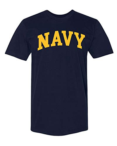 Military Gear Navy Training PT Men's T_Shirt_ L_ Navy _Gold_